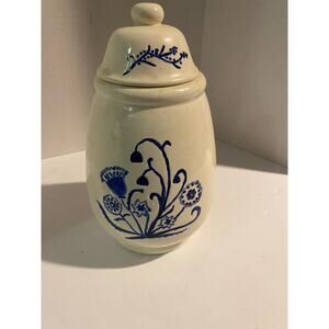 Vintage Vibrant Blue & White Ginger Jar, Handmade, Crazing present, No Damage